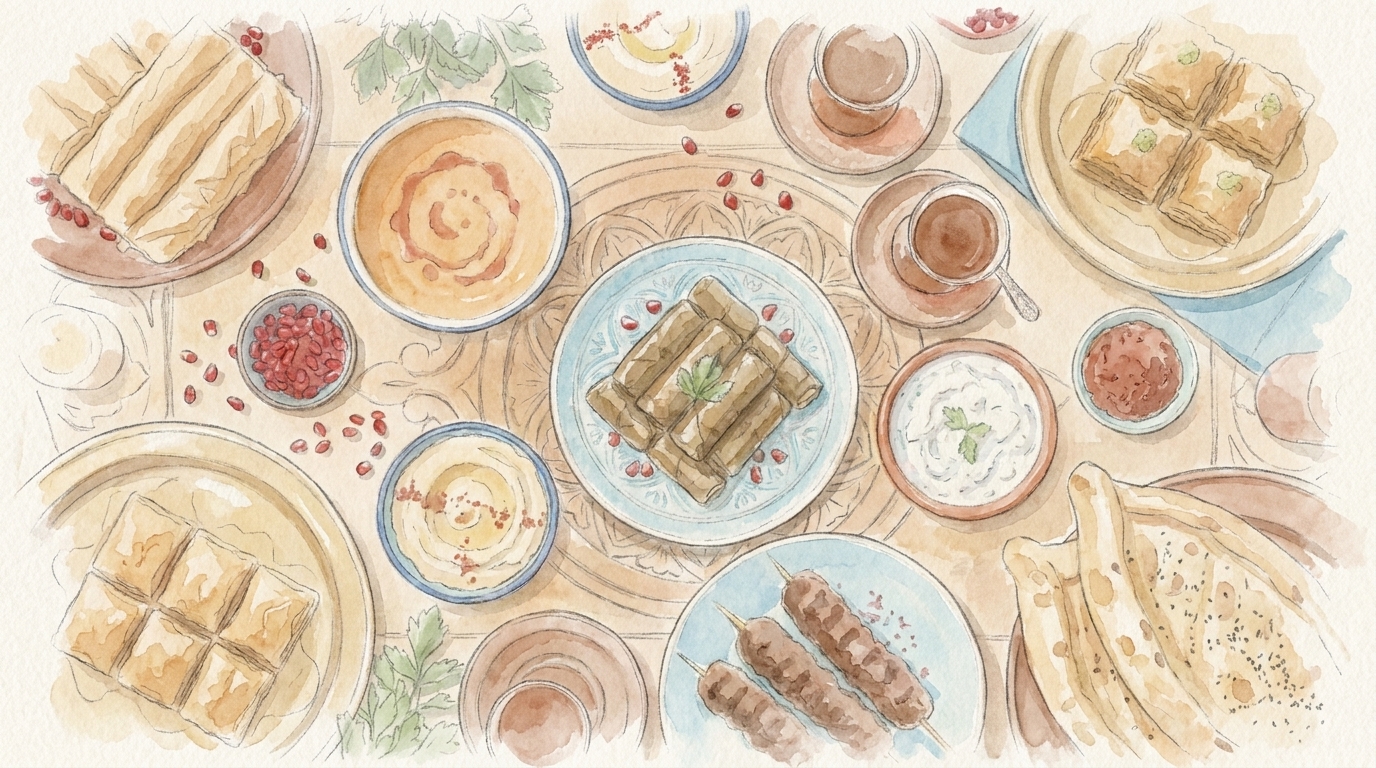 Türkische Meze Watercolor